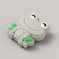 Frosch-Fokalperlen aus umweltfreundlichem Silikon in Lebensmittelqualität&nbsp;LS-SIL-WH0006-29E