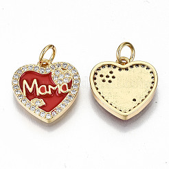 Echte 16 Karat vergoldete Messing Micro Pave klare Zirkonia Charms&nbsp;X-ZIRC-S067-193A-NF