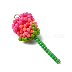 Pendenti di perline di vetro con rose&nbsp;PALLOY-MZ00461-03