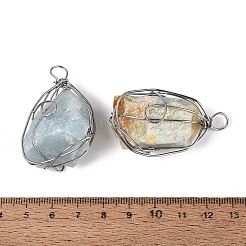 Pendentifs en amazonite brute naturelle&nbsp;G-Q606-47P