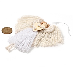 Angelo fatto a mano intrecciato macramè filo di cotone ciondolo decorazioni&nbsp;HJEW-JM02454-04