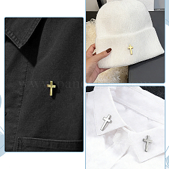 4 Stück Kreuz-Anstecknadeln aus Legierung für Rucksackkleidung&nbsp;JEWB-PH0001-85G