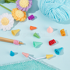 54 Stück 9 Arten Kegel synthetischer Gummi Stricknadelspitzenschutz&nbsp;FIND-BC0005-61
