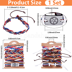 Set di bracciali intrecciati in cordino di pelle per uomo e donna&nbsp;BJEW-CL0001-43A