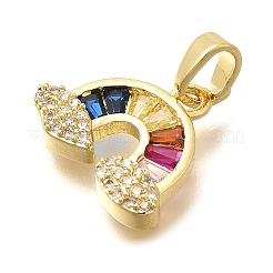 Ciondoli in ottone con placcatura a cremagliera con micro pavé di zirconi chiari&nbsp;KK-M309-31G