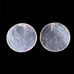 Rand vergoldete Capiz Shell Anhänger&nbsp;SHEL-S276-53