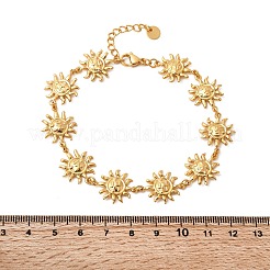Fußkettchen aus 304 Edelstahl mit Sonnengliederkette für Damen&nbsp;AJEW-C043-01G