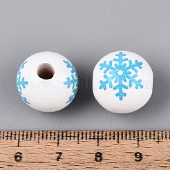 Perles de bois schima peintes à la bombe de Noël&nbsp;WOOD-T032-35G