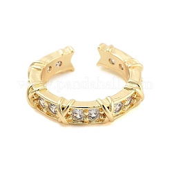 Offene Manschettenringe mit klarem Zirkonia&nbsp;RJEW-U002-09G