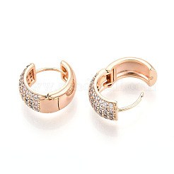 Messing Micro Pave klare Zirkonia Creolen&nbsp;EJEW-T048-48G