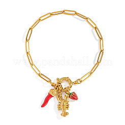 Bracelets à breloques en acier inoxydable 304 et émail&nbsp;QW1614
