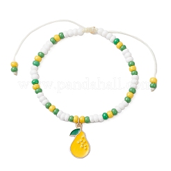 9 bracciale con ciondolo in lega smaltata a tema frutta&nbsp;BJEW-MZ00206-01