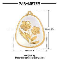 304 Edelstahl-Emaille-Anhänger&nbsp;STAS-OY006-55G