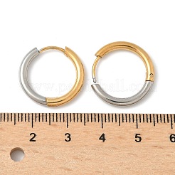 Orecchini a cerchio bicolore in acciaio inossidabile 304&nbsp;EJEW-P313-02C-G