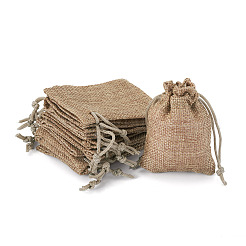 20 Stück rechteckige Beutel aus Polyester-Imitat-Sackleinen mit Kordelzug&nbsp;ABAG-TA0001-95B