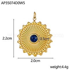Anhänger aus Edelstahl 304 und Perlen aus natürlichen und synthetischen Edelsteinen&nbsp;STAS-OY005-99G