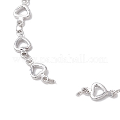 304 Edelstahl Hohlherz Gliederkette Armband Zubehör für Frauen&nbsp;AJEW-JB01340-02
