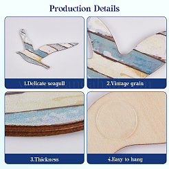 1 sac d'autocollants muraux en contreplaqué en forme d'oiseaux&nbsp;DIY-GF0012-39