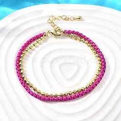 Doppelreihige Armbänder aus Messingperlen&nbsp;BJEW-U040-02G-01