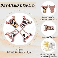 DIY-Set zur Herstellung baumelnder Ohrringe mit Rinderkopf&nbsp;DIY-OC0009-75