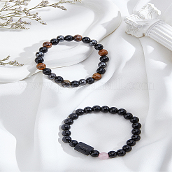 Bracelets extensibles naturels de pierres précieuses mélangées&nbsp;BJEW-LP0001-25B