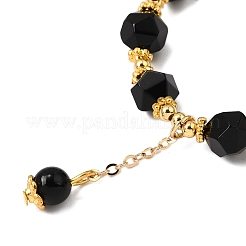 Bracelets à breloques en perles d'onyx noir naturel&nbsp;BJEW-JB12058