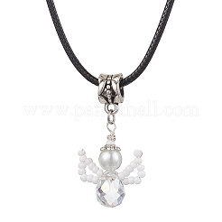Colliers avec pendentif ange en perles de rocaille et perles de verre&nbsp;NJEW-MZ00056