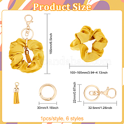 1 set di elastici per capelli in tessuto/elastici per capelli portachiavi&nbsp;KEYC-FG0001-13