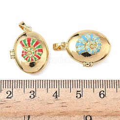 Messing Emaille Medaillon Anhänger&nbsp;KK-F923-03C-G