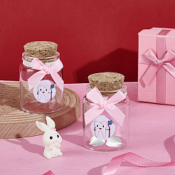 2 bouteille en verre transparent pour bébé fille avec des dents vides et des autocollants en plastique pour les dents&nbsp;AJEW-NB00015