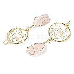 Grands pendentifs en quartz rose brut naturel&nbsp;G-G314-02G-01