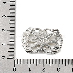 Messing Kristall Strass oval mit Blume mehrsträngige Verbinder&nbsp;KK-P306-14P