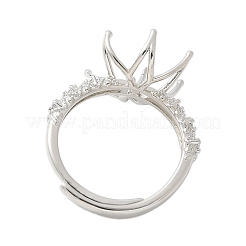 Blumen Messing Micro Pave Zirkonia verstellbare Ringfassungen&nbsp;KK-K297-17P