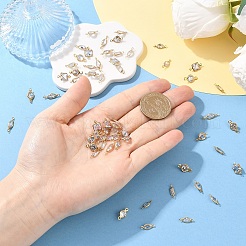 60 Stück 6 Stile Messing klare Zirkonia Verbinder Charms&nbsp;KK-YW0003-62
