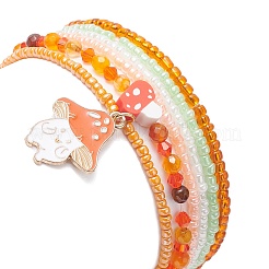 Set di braccialetti elastici con perline di vetro stile 6 pz 6&nbsp;BJEW-JB09393