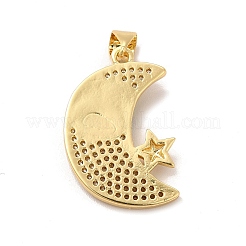 Placage de crémaillère en laiton micro pavé pendentifs en zircone cubique claire&nbsp;LAMP-A153-01G-M