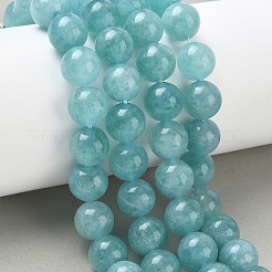 Billes de jade naturelles de teint en malaisades teintes&nbsp;G-G021-01D-08