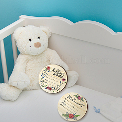 2 Stück einseitig bedruckte Baby-Foto-Requisiten aus Holz im 2-Stil&nbsp;DJEW-WH0600-004