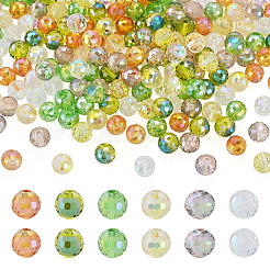180 pièce de perles de verre galvanoplastie transparentes de 6 couleurs&nbsp;EGLA-TA0013-62