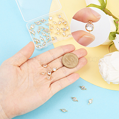 50 Stück Messing Pavé klar Zirkonia Verbinder Charms&nbsp;KK-BBC0023-16