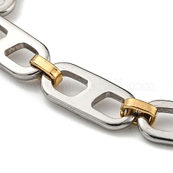 Bracelet à maillons ovales en acier inoxydable 201 bicolore avec placage ionique (IP)&nbsp;BJEW-B078-03GP