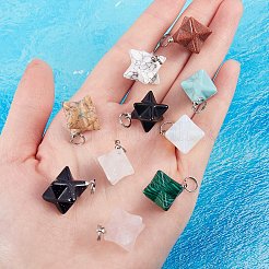 10pcs 10 colgantes de piedras preciosas naturales y sintéticas de estilo&nbsp;G-SZ0001-58