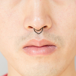 Piercing para nariz circular/de herradura en forma de V&nbsp;WGED930-02