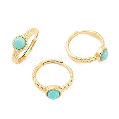 Runde verstellbare Ringe aus Natursteingemisch&nbsp;RJEW-Q817-03G