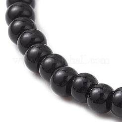 7 Stück 7 Farben Stretch-Armbänder mit runden Glasperlen für Männer und Frauen&nbsp;BJEW-TA00667
