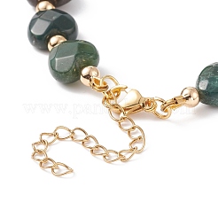 Bracelet perlé coeur en agate indienne naturelle&nbsp;BJEW-JB08697-02