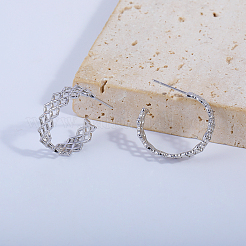 Boucles d'oreilles à tige en laiton en forme de C&nbsp;WH0860