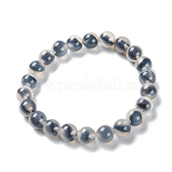 Bracelets extensibles unisexes en sucre naturel coeur agate&nbsp;BJEW-K097-01A-05