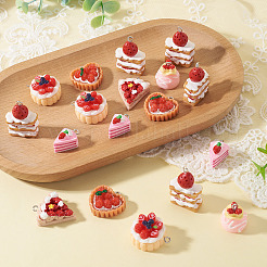 30 pièces 6 styles de pendentifs alimentaires imitation résine opaque&nbsp;RESI-TA0005-26