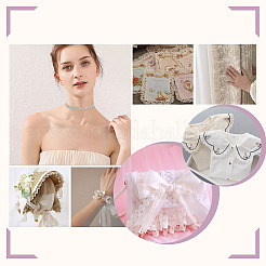 Ruban de bordure en dentelle en polyester avec coeur&nbsp;OCOR-WH0082-329A